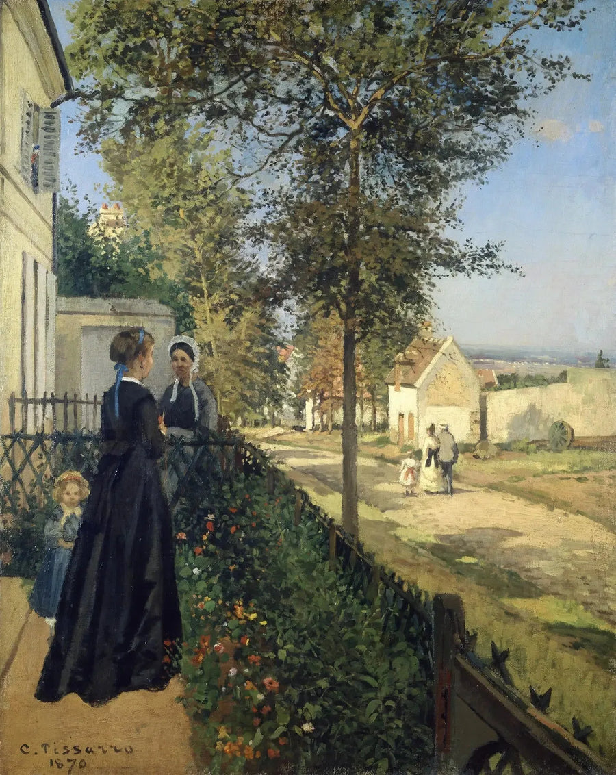 The Conversation, Louveciennes - Camille Pissarro