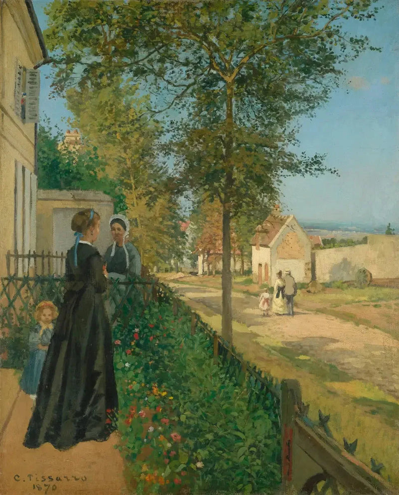 The Conversation, Louveciennes - Camille Pissarro