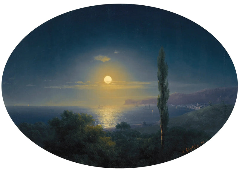 The Crimean Coast under the Moonlight - Ivan Aivazovsky