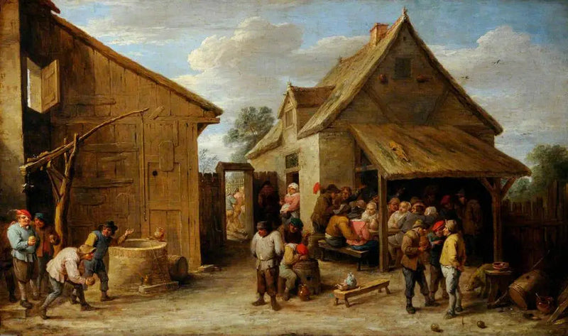 The Courtyard of an Inn - David Teniers the Younger