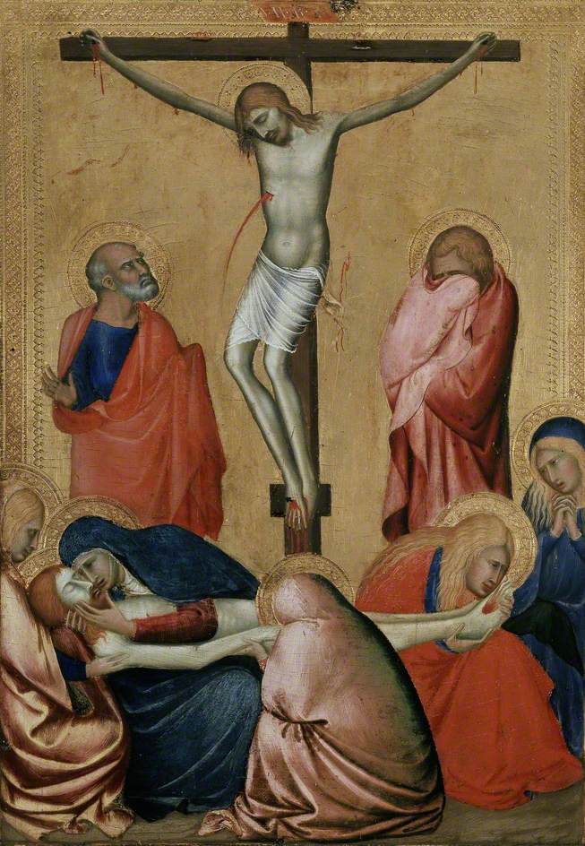 The Crucifixion and the Lamentation - Barna da Siena