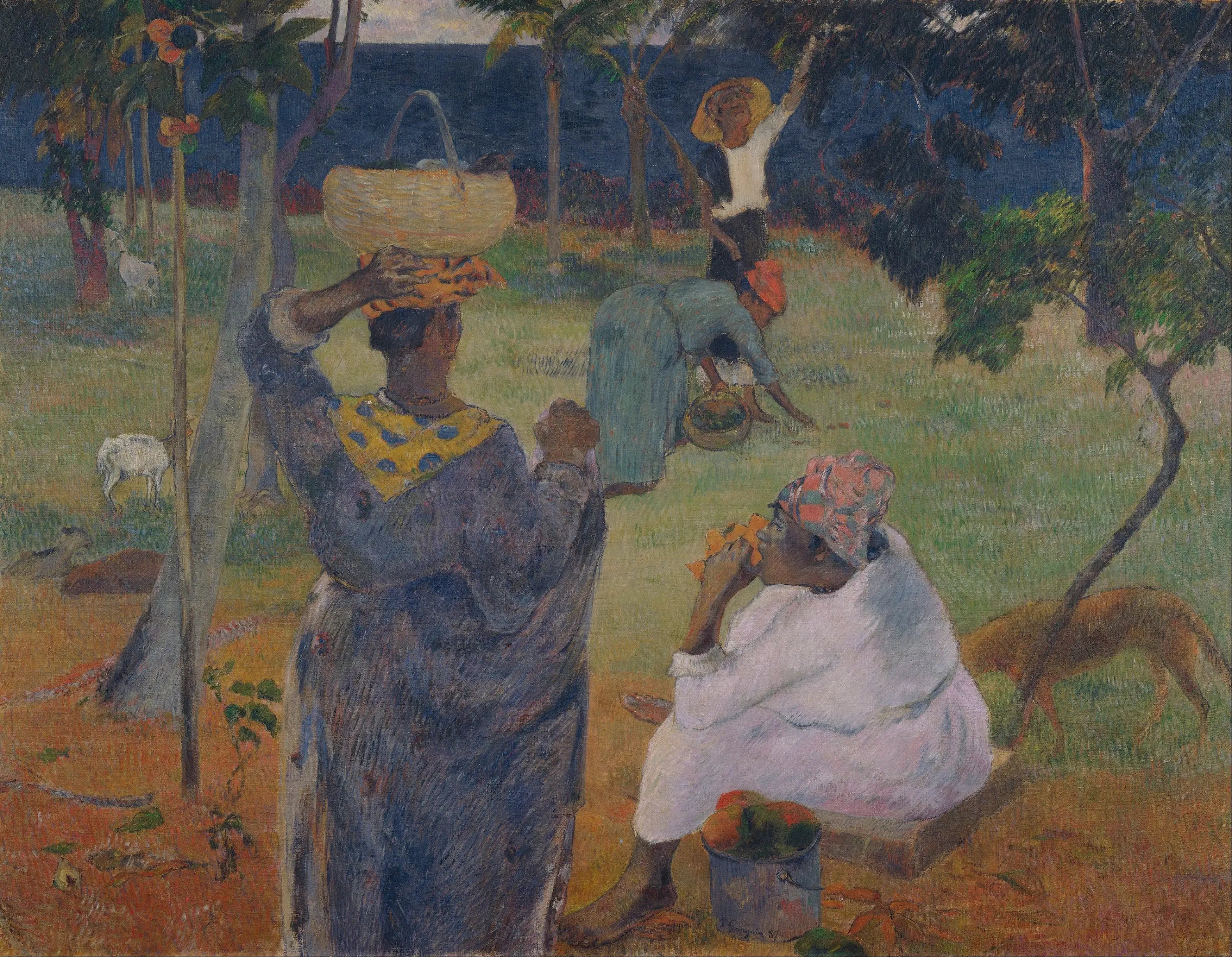 Reproduction du tableau « La Cueillette des Fruits, ou Aux Mangues - Paul Gauguin » par Alpha Reproduction en peinture à l’huile