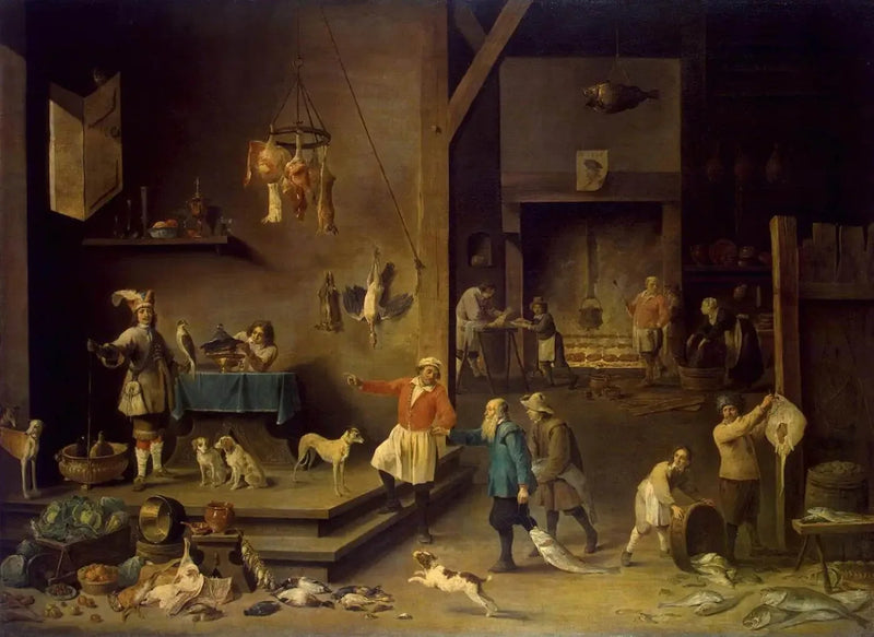 The kitchen - David Teniers the Younger