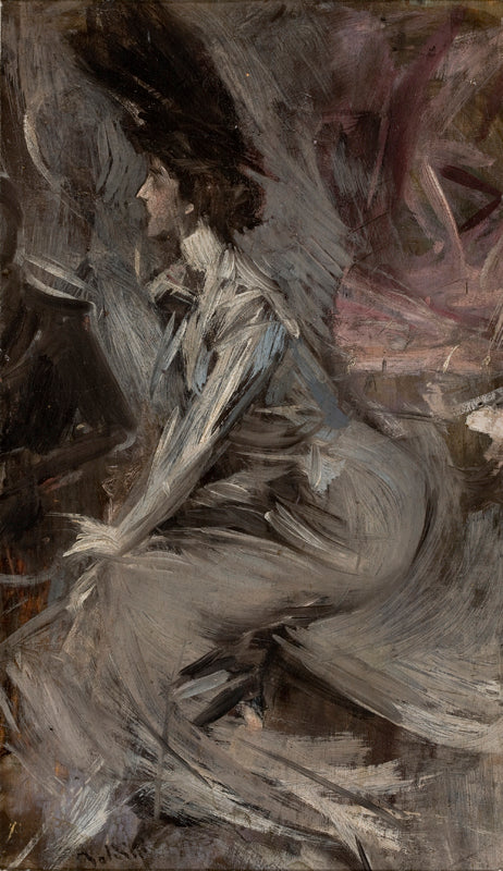 The seated lady (The conversation) - Giovanni Boldini