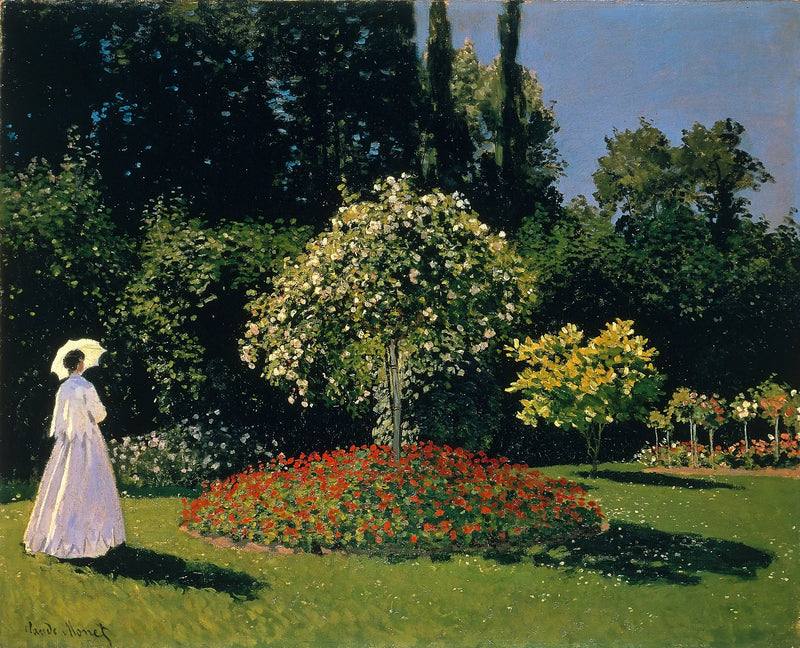 The Lady in White in the Garden - Claude Monet
