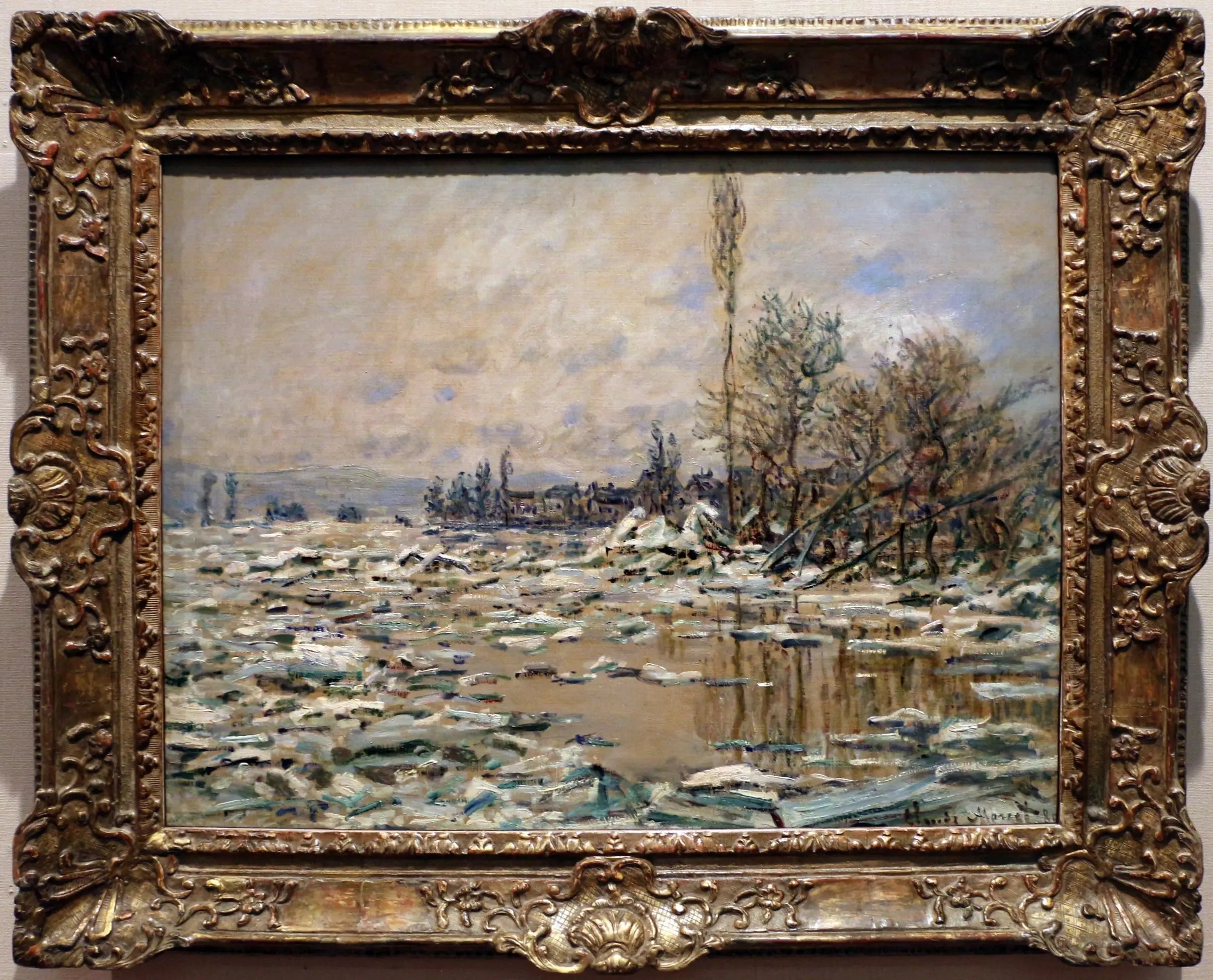 Reproduction du tableau « La Débâcle, Temps Gris - Claude Monet » par Alpha Reproduction en peinture à l’huile