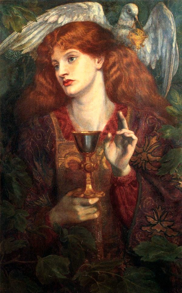 The Young Lady of the Holy Grail - Dante Gabriel Rossetti