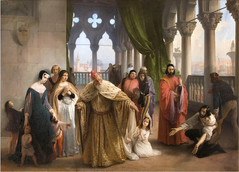 The Last Meeting Between Jacopo Foscari and His Family Before His Exile - Francesco Hayez