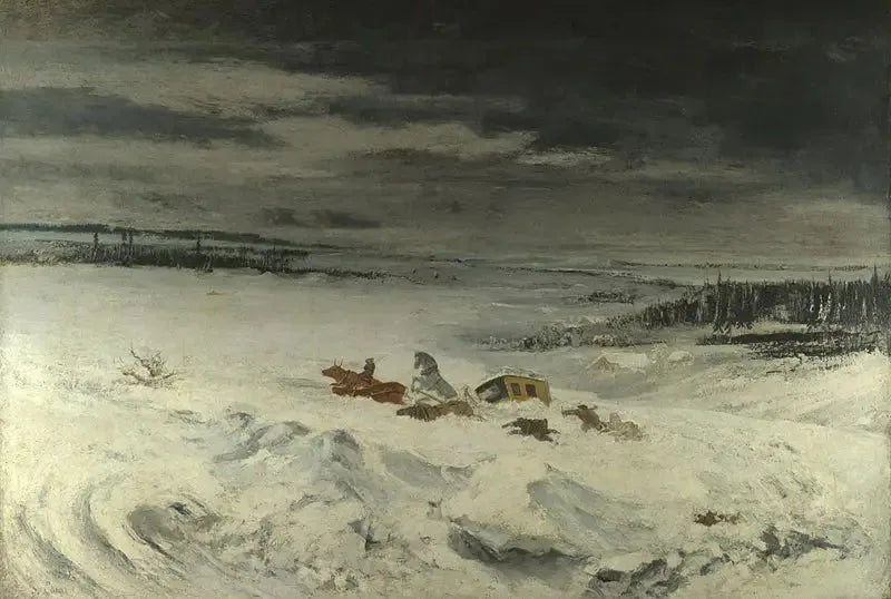 The diligence in the snow - Gustave Courbet