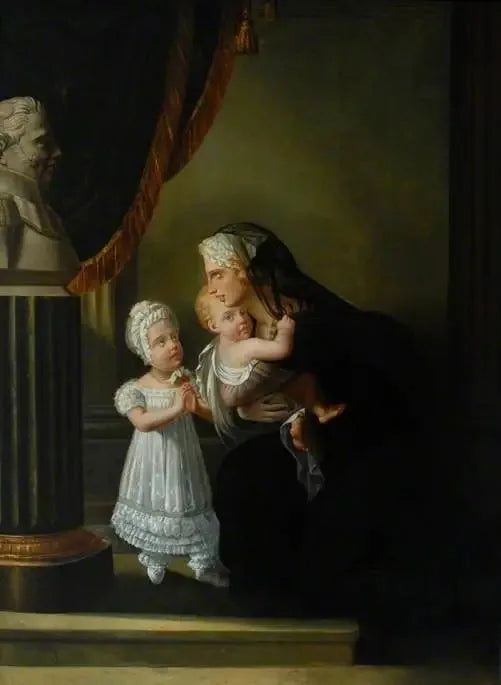 La duchesse de Berri et ses deux enfants priant devant un buste de son mari - François Gérard image 1 reproduction réalisée par Alpha Reproduction