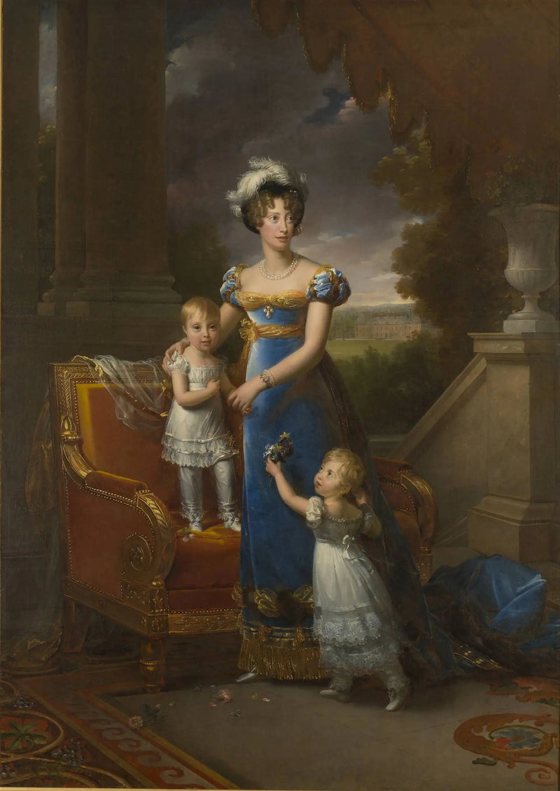 The Duchess of Berry and her children in front of the Château de Rosny - François Gérard