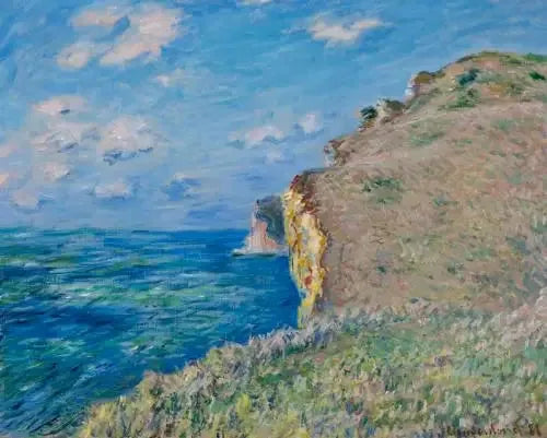 The Cliff at Fécamp - Claude Monet