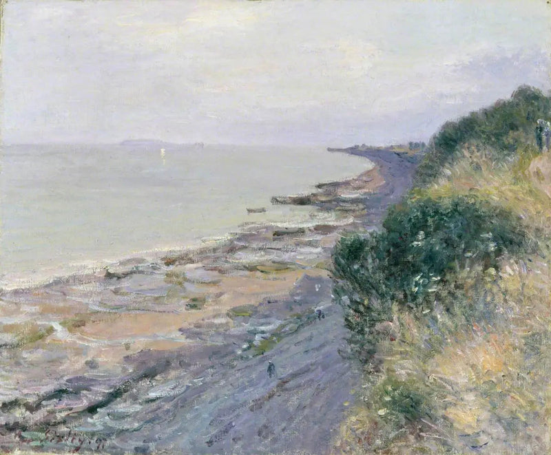 The Cliff at Penarth, Evening, Low Tide - Alfred Sisley