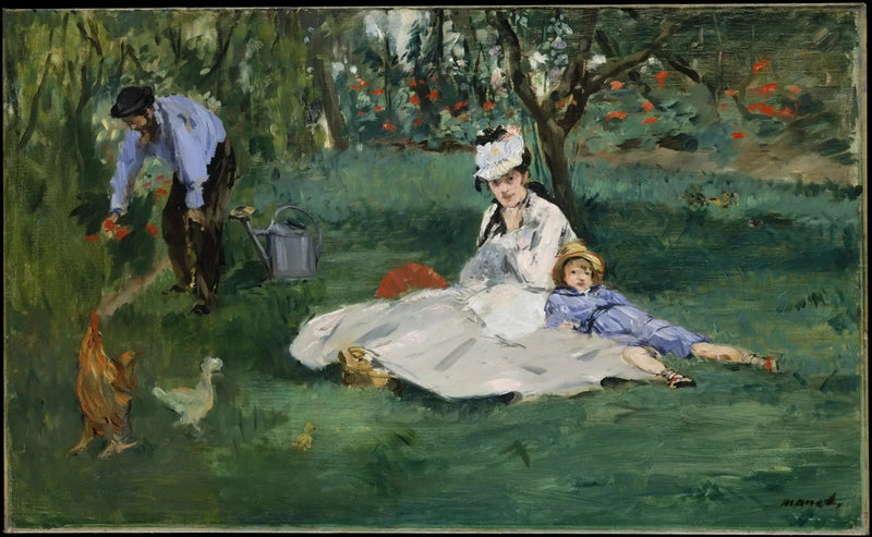 The Monet Family in Their Garden at Argenteuil - Édouard Manet