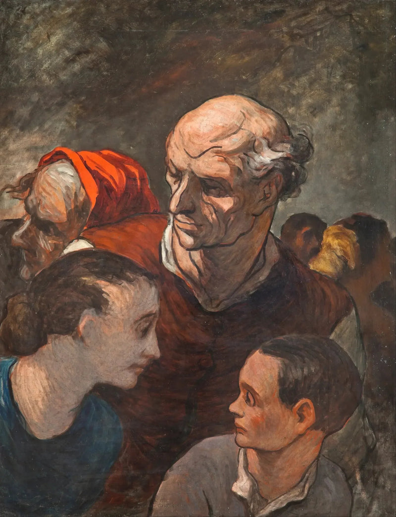 The Family on the Barricades - Honoré Daumier