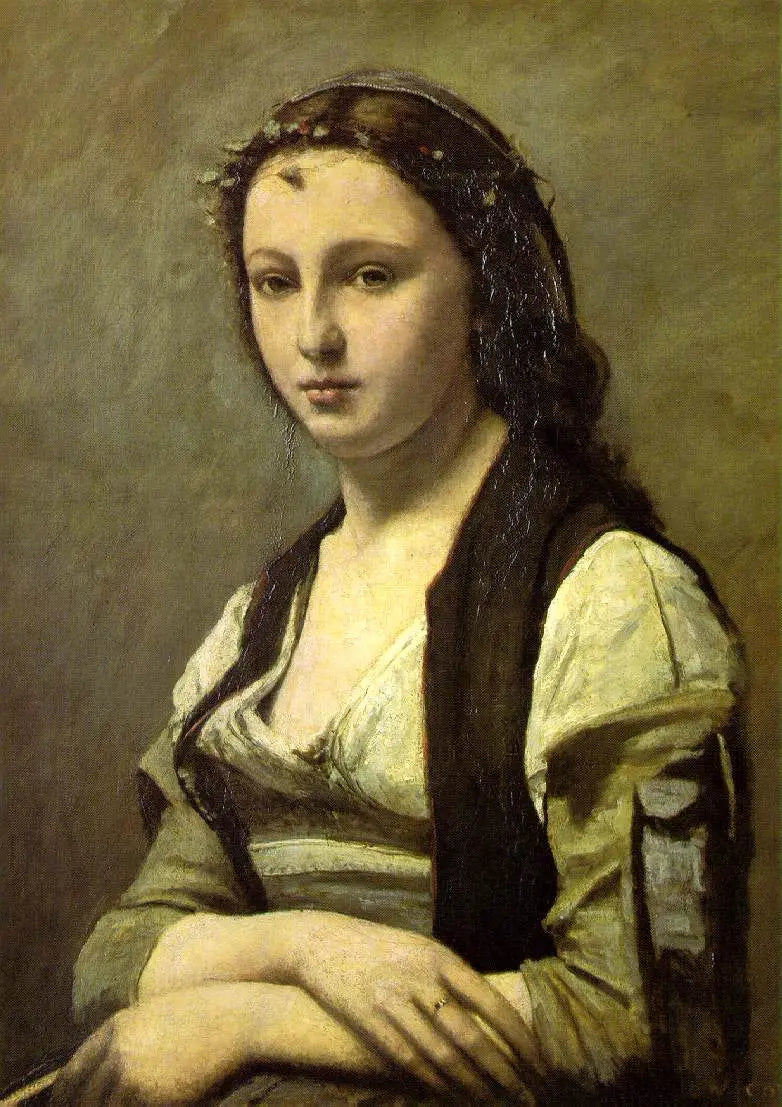 The Woman with a Pearl - Jean-Baptiste Camille Corot