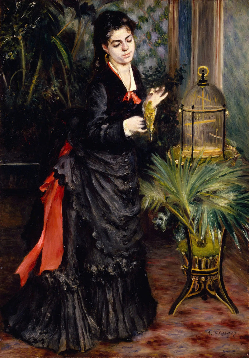 Woman with a Parakeet - Pierre-Auguste Renoir