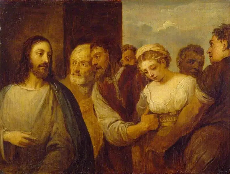 The Adulterous Woman (copy after Titian) - David Teniers the Younger