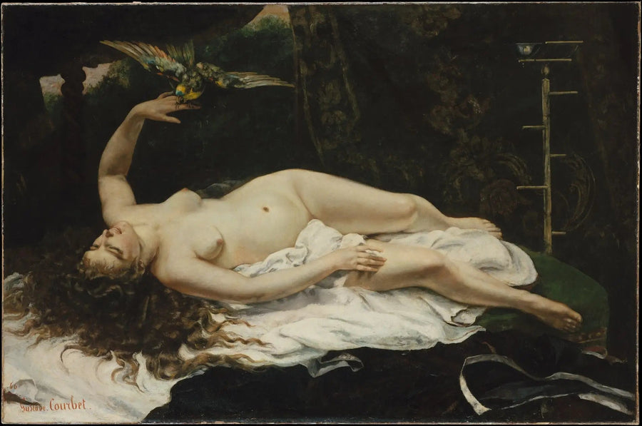 The Woman with the Parrot - Gustave Courbet