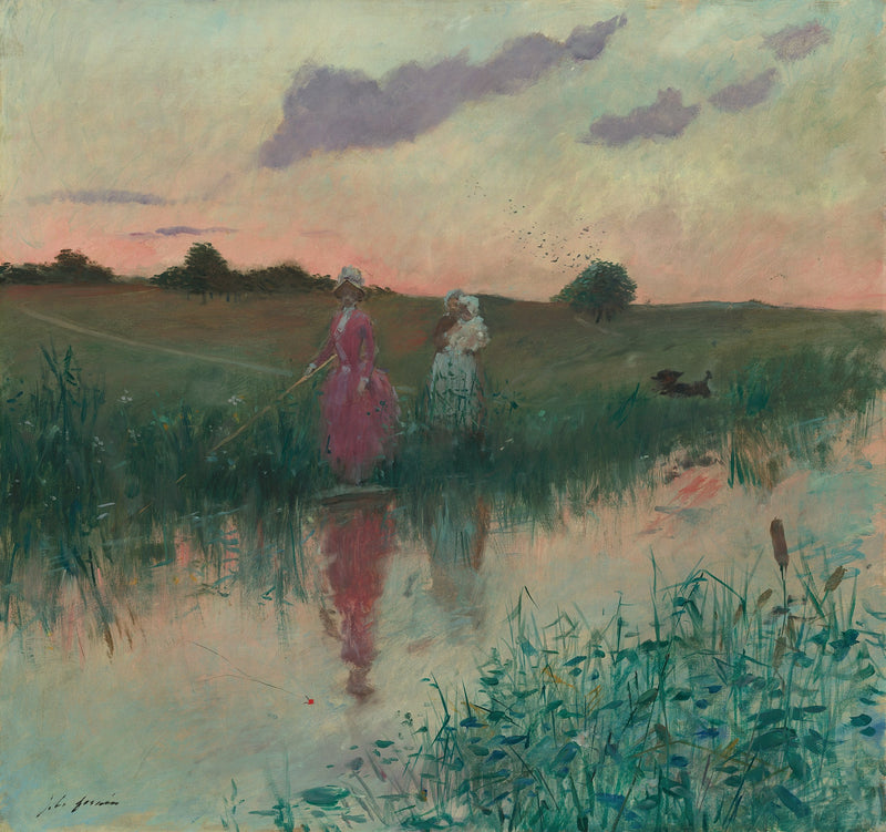 The woman of the artist fishing - Jean-Louis Forain