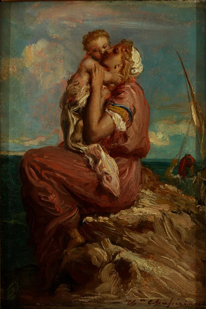 The Fisherman's Wife of Mola di Gaeta Kissing Her Child - Théodore Chassériau