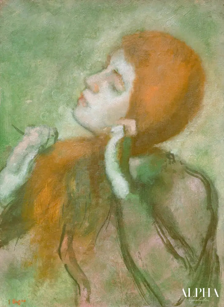 La femme se peignant les cheveux - Edgar Degas - Reproductions de tableaux et peintures haut de gamme