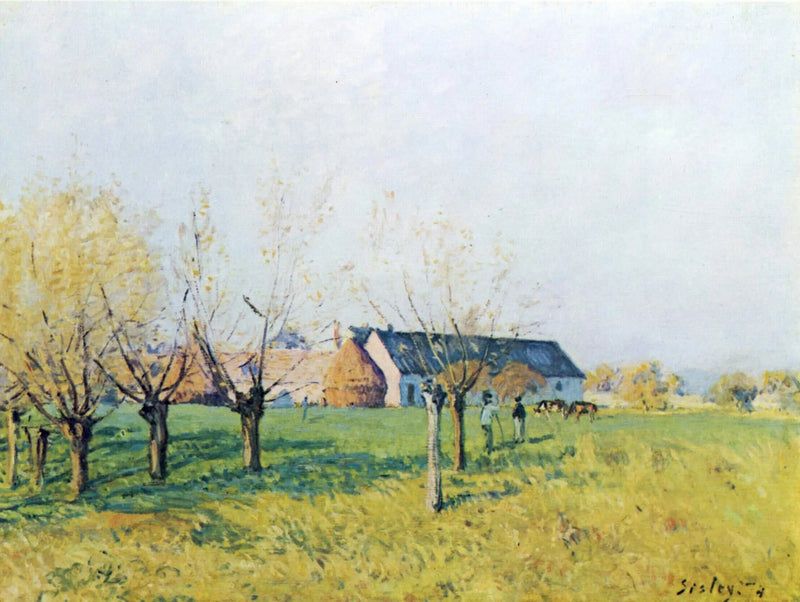 The Farm of Hell Hole, Autumn Morning - Alfred Sisley