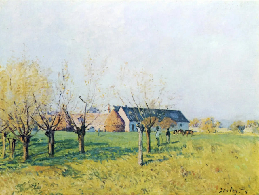 The Farm of Hell Hole, Autumn Morning - Alfred Sisley