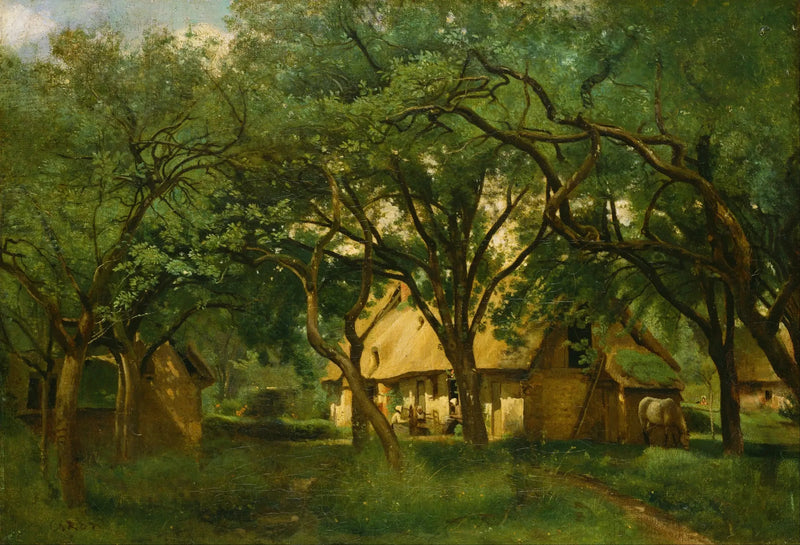 The Toutain Farm in Honfleur - Jean-Baptiste Camille Corot