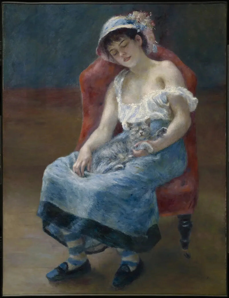 The Girl with the Cat - Pierre-Auguste Renoir