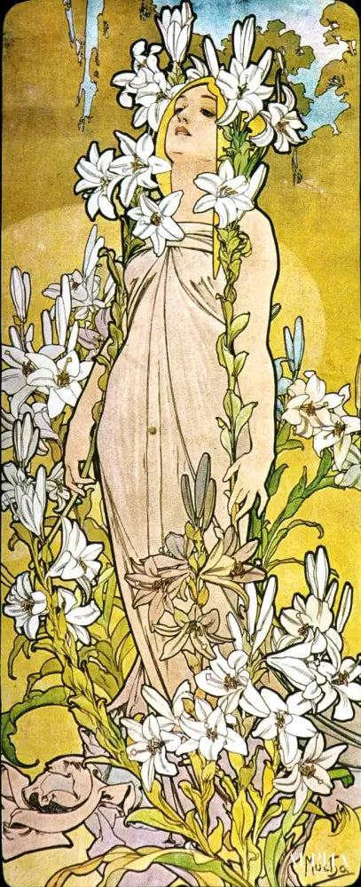 La fleur : Lys - Mucha - Reproductions de tableaux et peintures haut de gamme