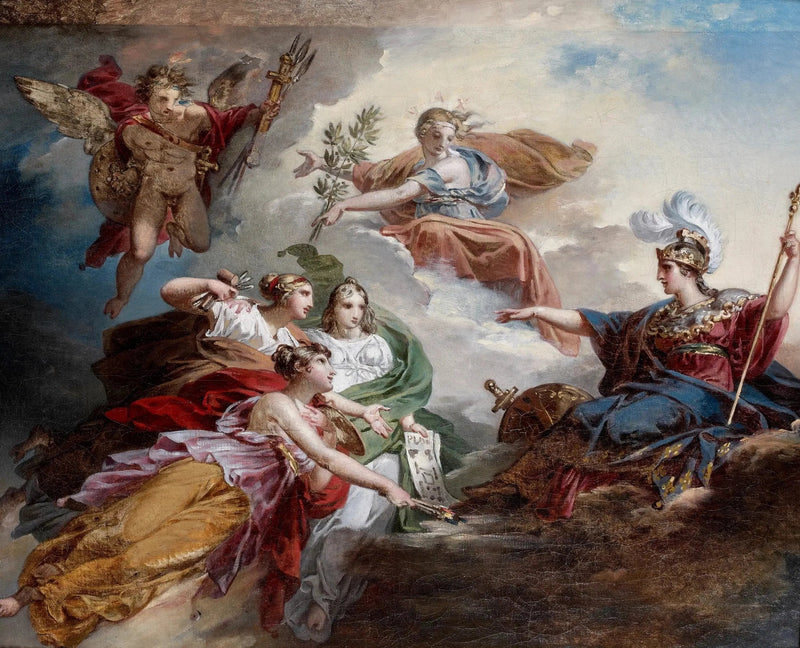 France, under the features of Minerva, protecting the Arts - Charles Meynier