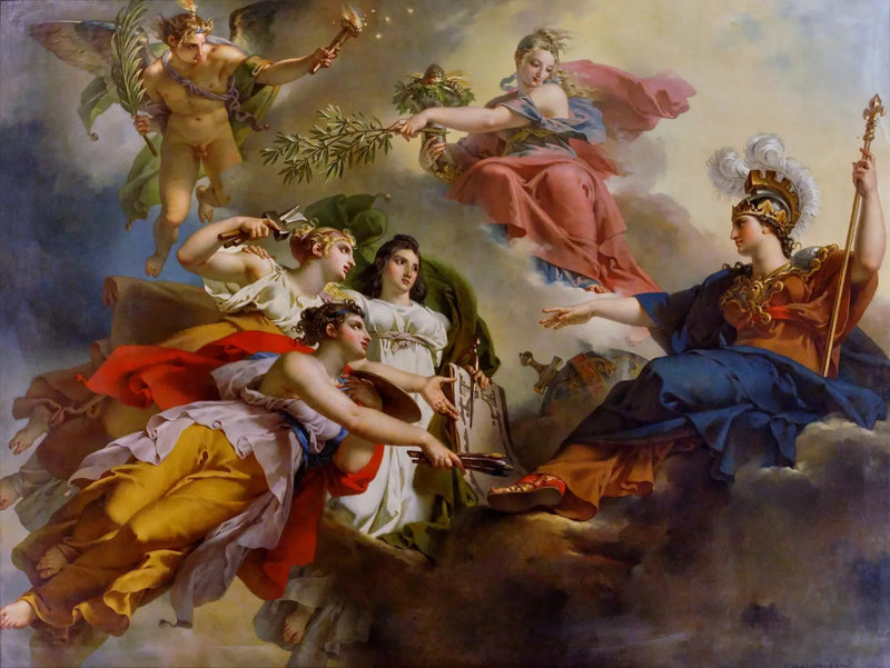 France, under the features of Minerva, protecting the Arts - Charles Meynier