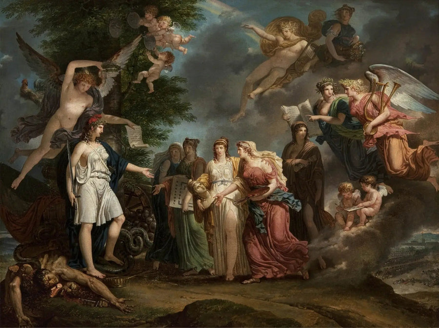 France Triumphant Encouraging Sciences and Arts Amidst War - Charles Meynier