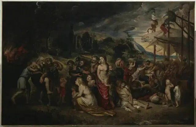 The Flight of Aeneas after the Burning of Troy - Peter Paul Rubens