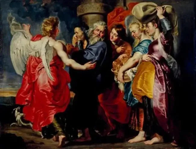 The Flight of Lot and His Family from Sodom (Genesis 19:12-24), after 1615 - Peter Paul Rubens