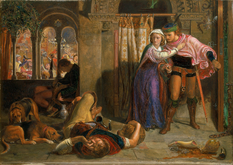The fuite of Madeline and Porphyro during the intoxication that accompanies the festivities (The night before Saint Agnes) - William Holman Hunt