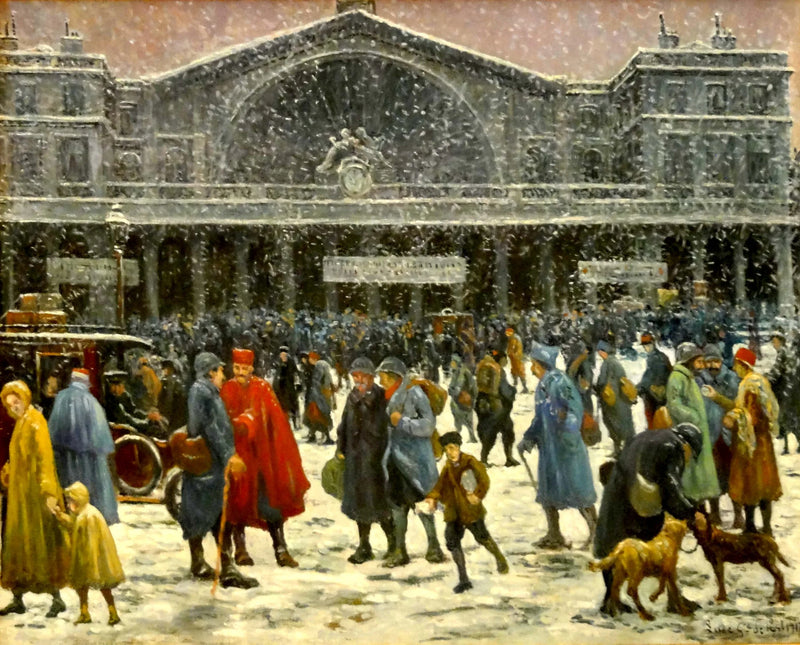 La gare de l'Est under the snow - Maximilien Luce