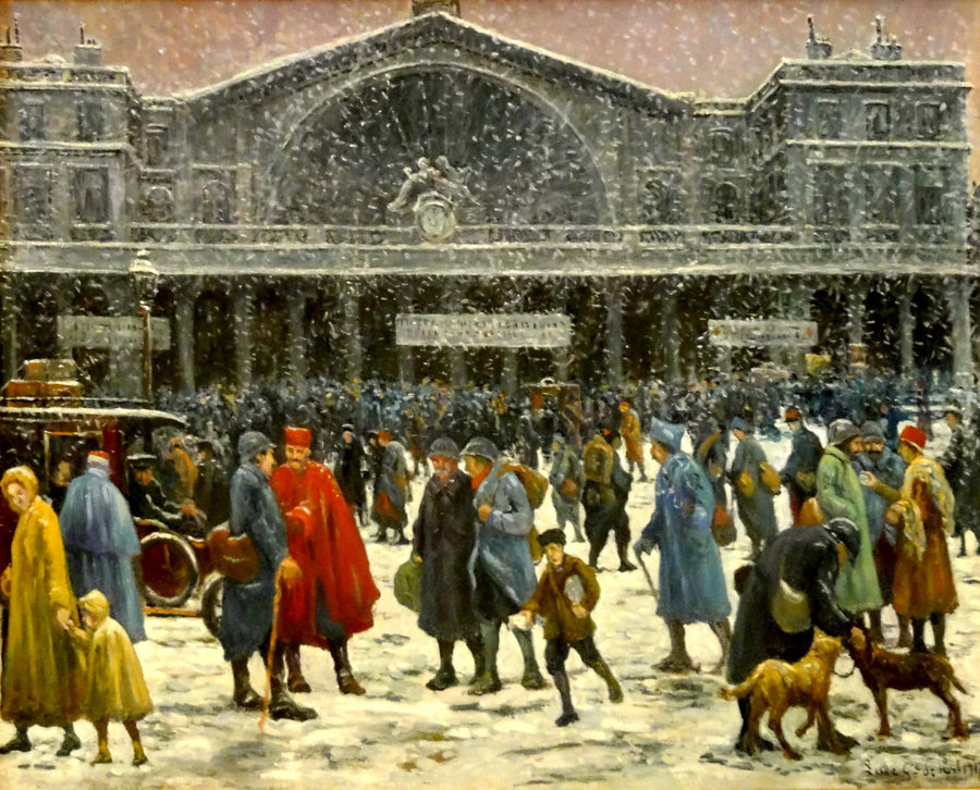 La gare de l'Est under the snow - Maximilien Luce