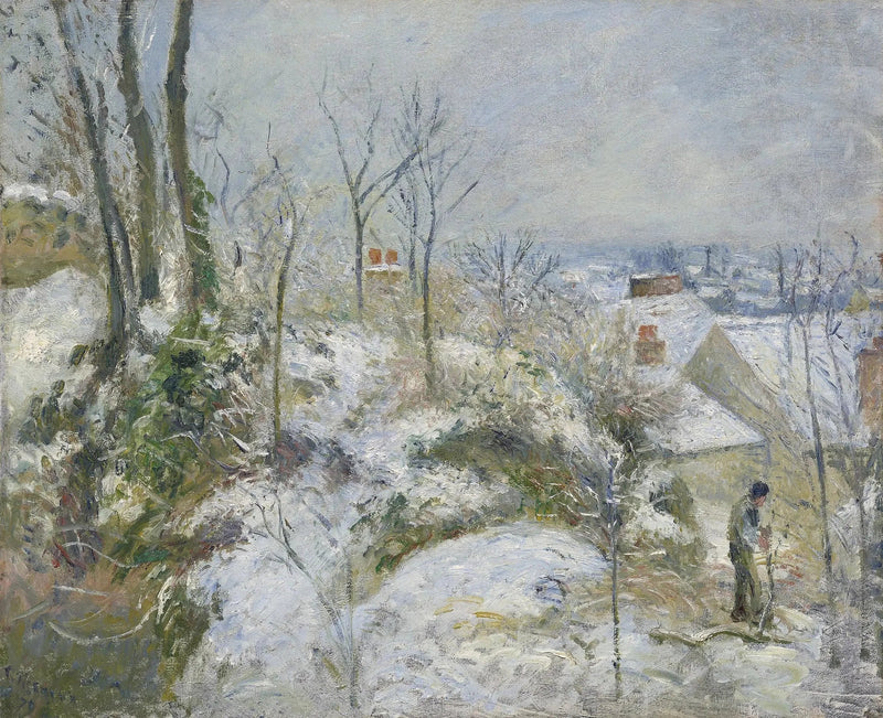 La Garenne, Saint-Denis Hill in Pontoise, snow effect - Camille Pissarro