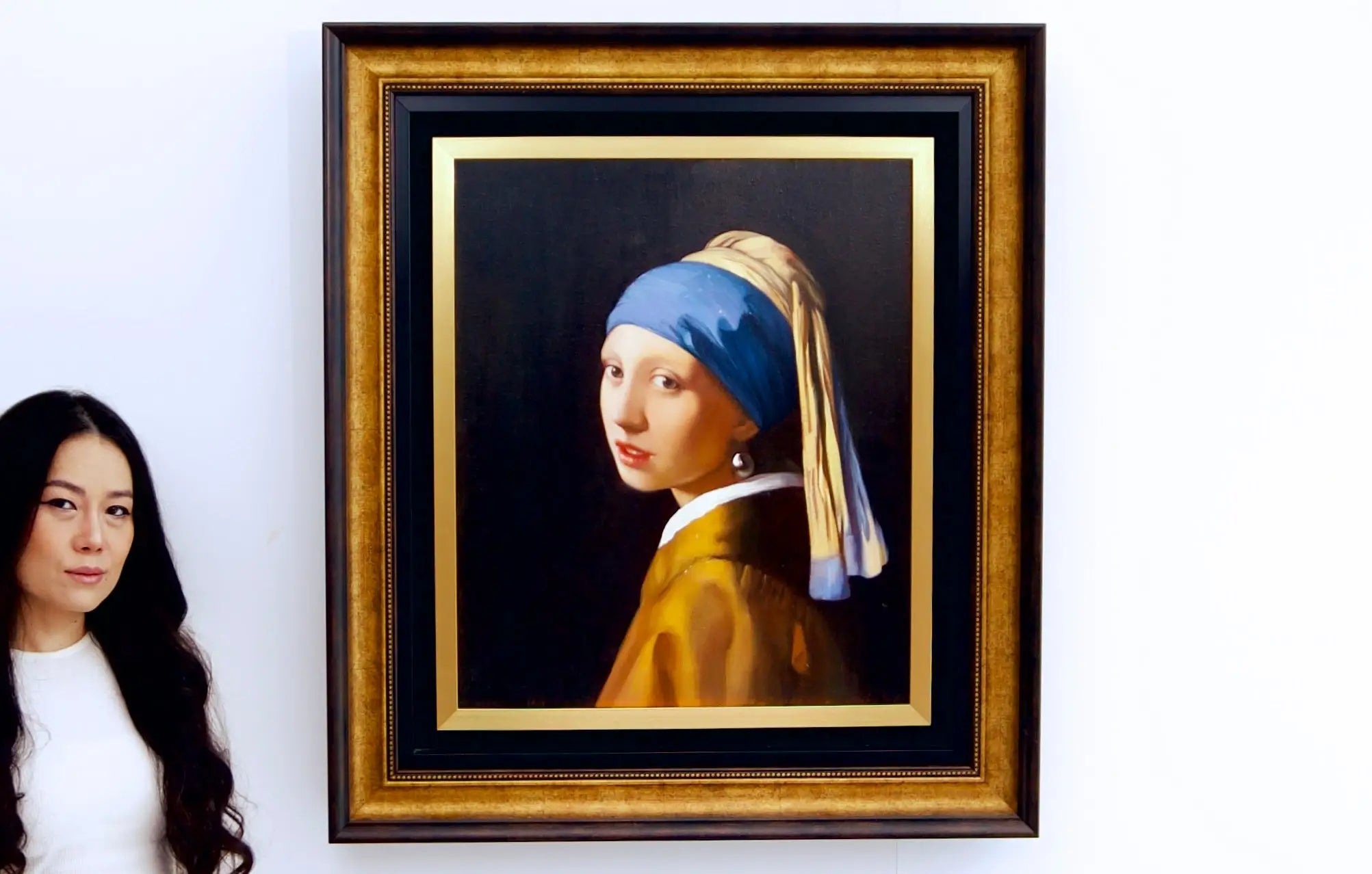 La Jeune Fille à la Perle - Alpha Reproduction | 60 X 90 cm image 2 copie de tableau peinte à la main