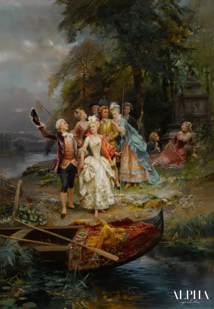 La joyeuse fête de pêche - Cesare-Auguste Detti Reproductions de tableaux à la peinture à l’huile