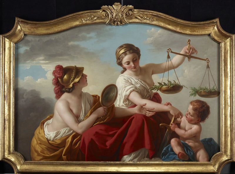 Justice disarmed by innocence and applauded by prudence - Louis Jean François Lagrenée