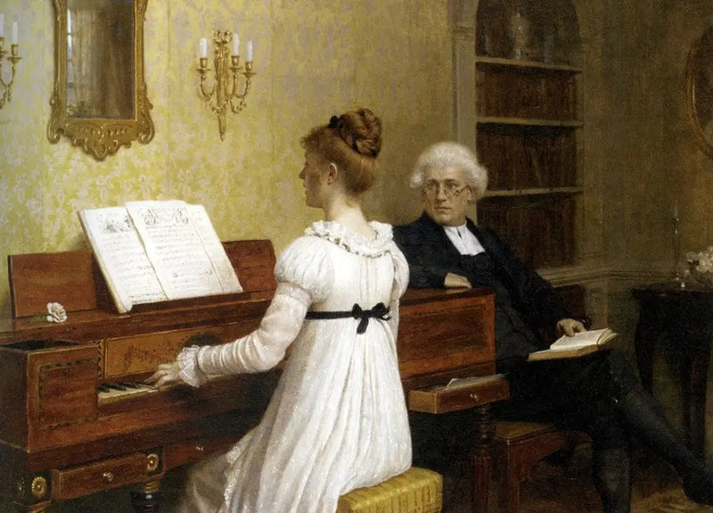 The Piano Lesson - Edmund Blair Leighton