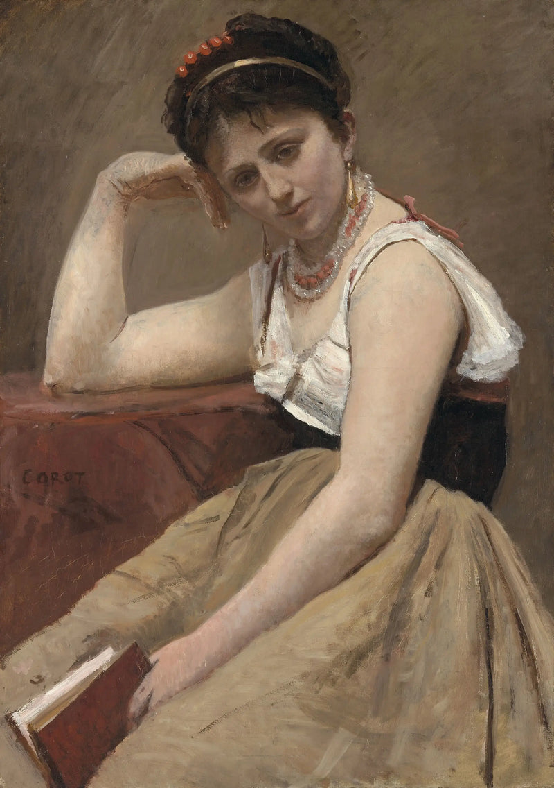The Interrupted Reading - Jean-Baptiste Camille Corot