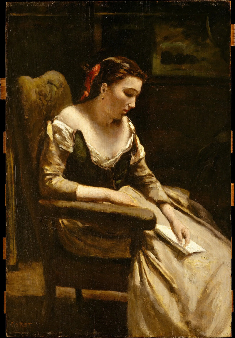 The Letter - Jean-Baptiste Camille Corot