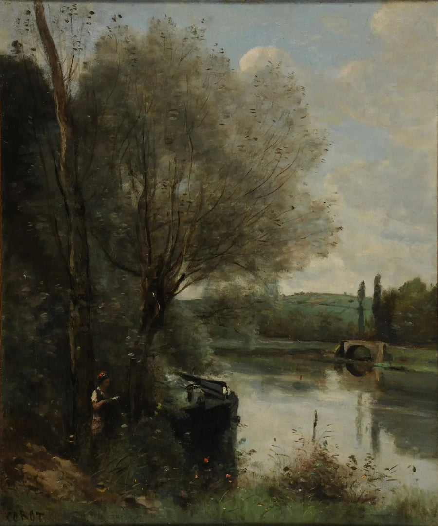 The Reader on the Woody Shore - Jean-Baptiste Camille Corot