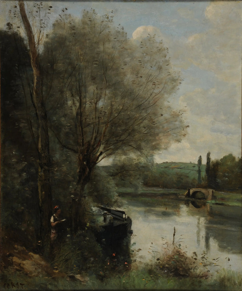 The Reader on the Woody Shore - Jean-Baptiste Camille Corot