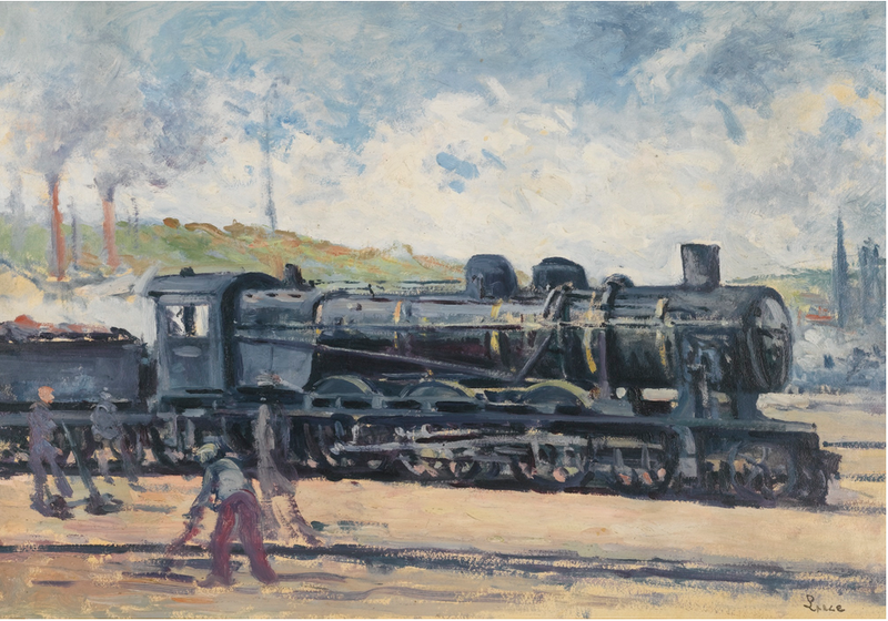 The locomotive, environs of Charleroi - Maximilien Luce