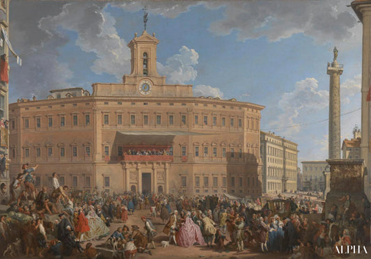 La Loterie au Palazzo Montecitorio - Giovanni Paolo Panini - Reproductions de tableaux et peintures haut de gamme